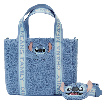 Stitch Plush Sherpa Tote Bag With Coin Bag