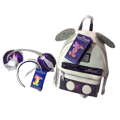 Loungefly Walt Disney Space Mountain Mini Backpack + Headband Ears