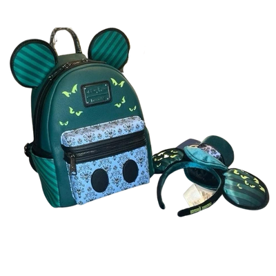 Loungefly Minnie Mouse Main Attraction Haunted Mansion Backpack and Ears