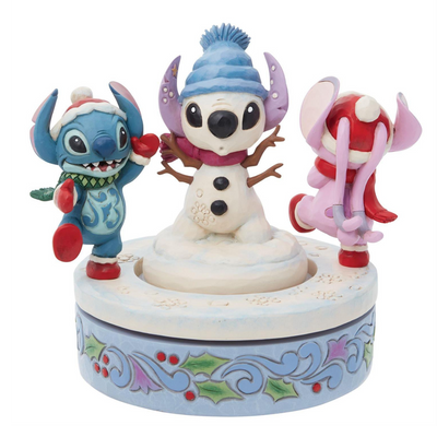 Stitch & Angel Building a Snow Disney Traditions