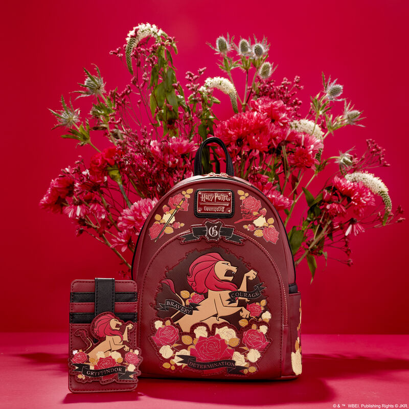 Harry Potter Gryffindor House Floral Tattoo Mini Backpack