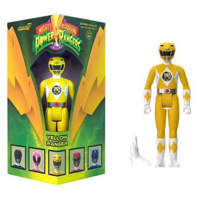 Mighty Morphin Power Rangers ReAction Figures Yellow Ranger Triangle Box