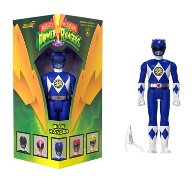 Mighty Morphin Power Rangers ReAction Figures Blue Ranger Triangle Box