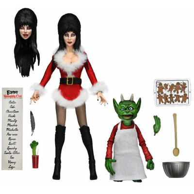 PRE-ORDER Elvira - 8" Scale Clothed Figure - Very Scary Xmas Elvira