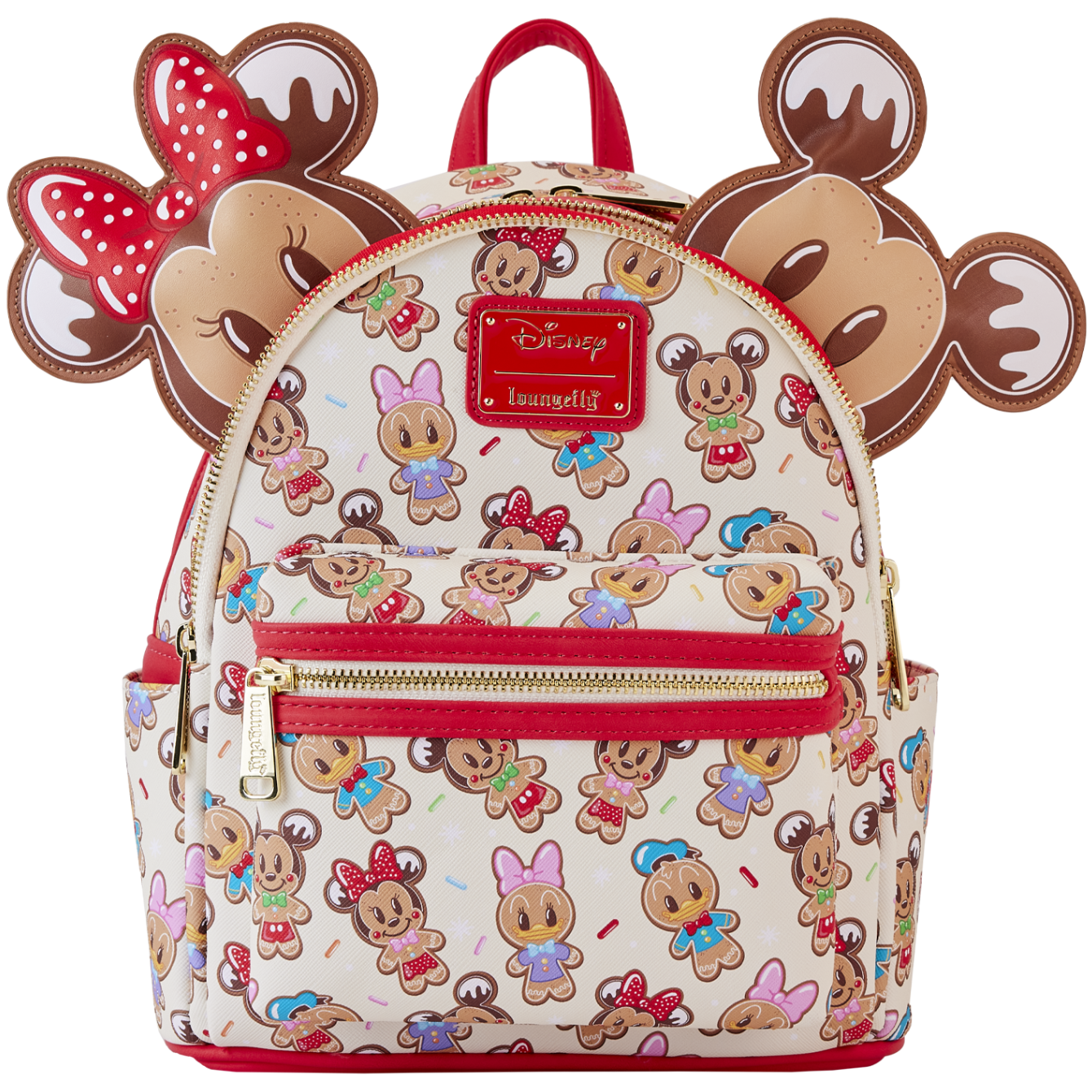 Loungefly Disney Mickey and Friends Gingerbread Cookie AOP Mini Backpack
