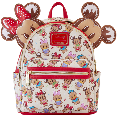 PRE-ORDER Loungefly Disney Mickey and Friends Gingerbread Cookie AOP Mini Backpack