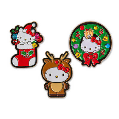 Hello Kitty Happy Holidays 1.5" Enamel Pin Set