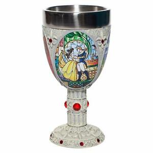 Enesco Disney Showcase Beauty and The Beast Stained Glass Scenes Decorative Chalice Goblet Cup