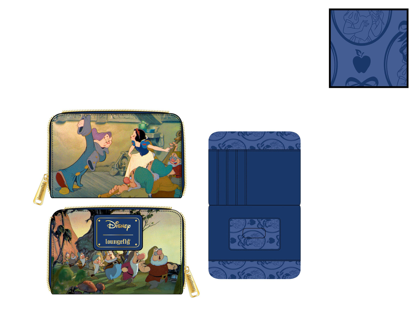 Loungefly Disney Snow White Scenes Zip Around Wallet