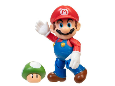 World of Nintendo 4" Mario with 1-Up Mushroom