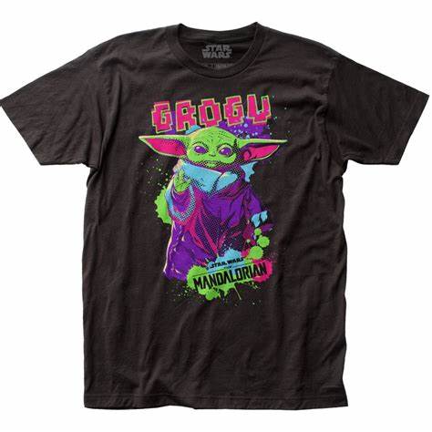 Neon Retro Grogu T Shirt