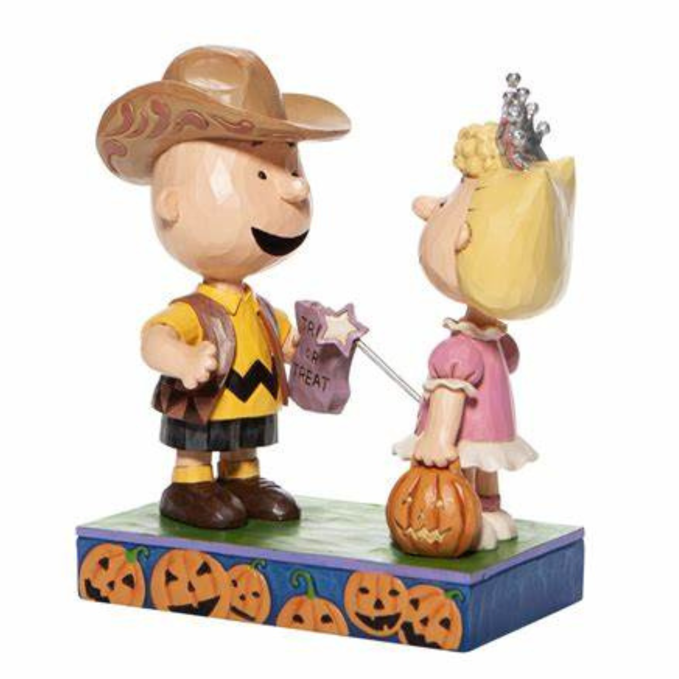 Enesco Jim Shore Peanuts Halloween Charlie Brown and Sally Trick or Treat Figurine