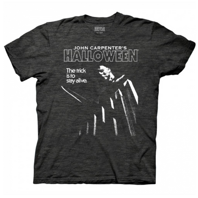 Halloween The Trick Is To Stay Alive T-Shirt B&W Version