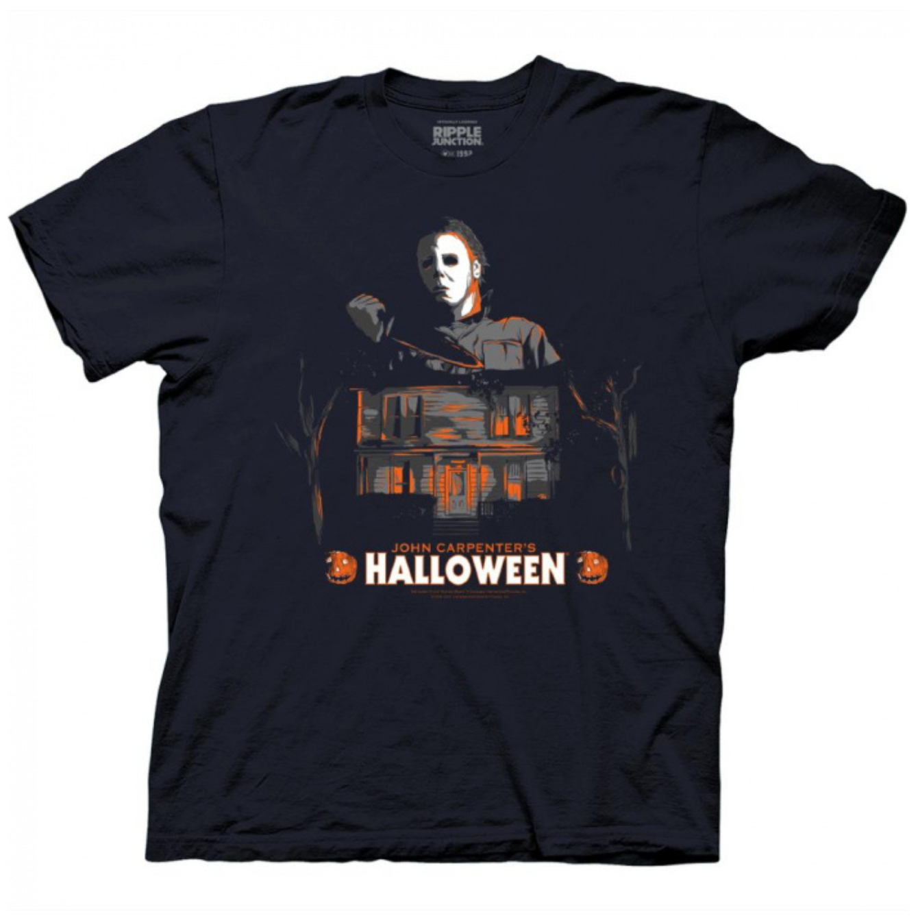 Halloween Michael & House Illustration T-Shirt
