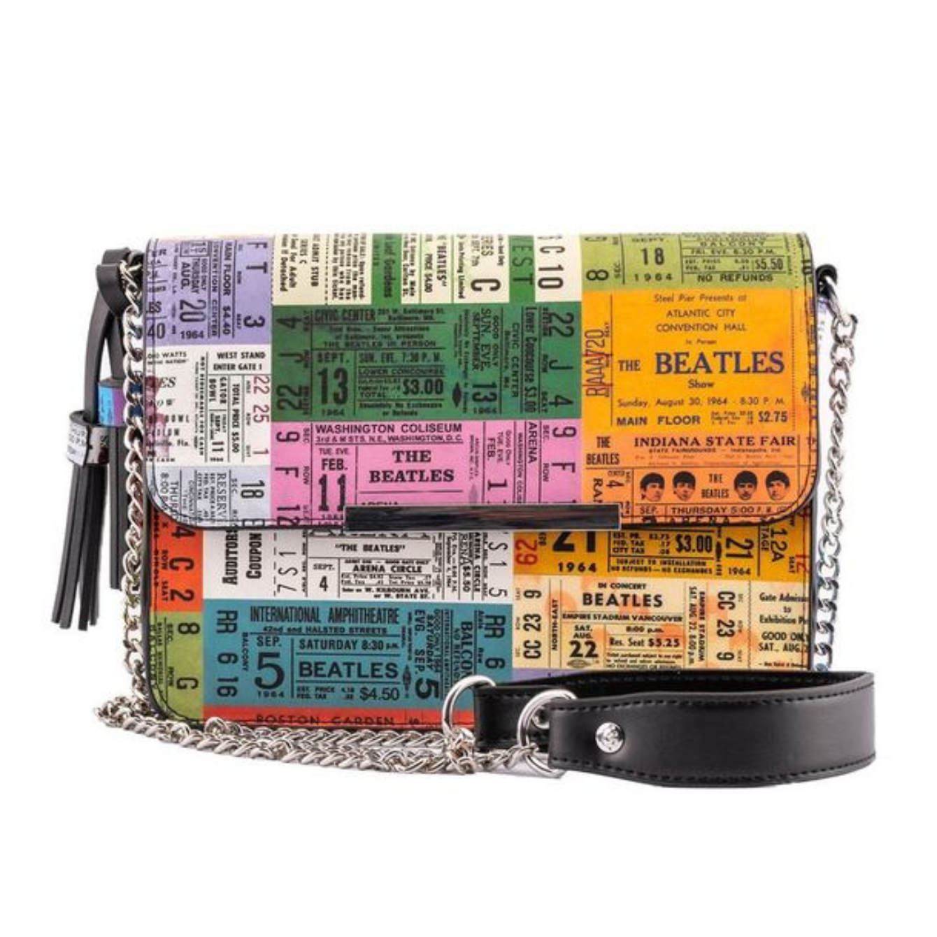 THE BEATLES TICKET STUBS CROSS BODY BAG LOUNGEFLY