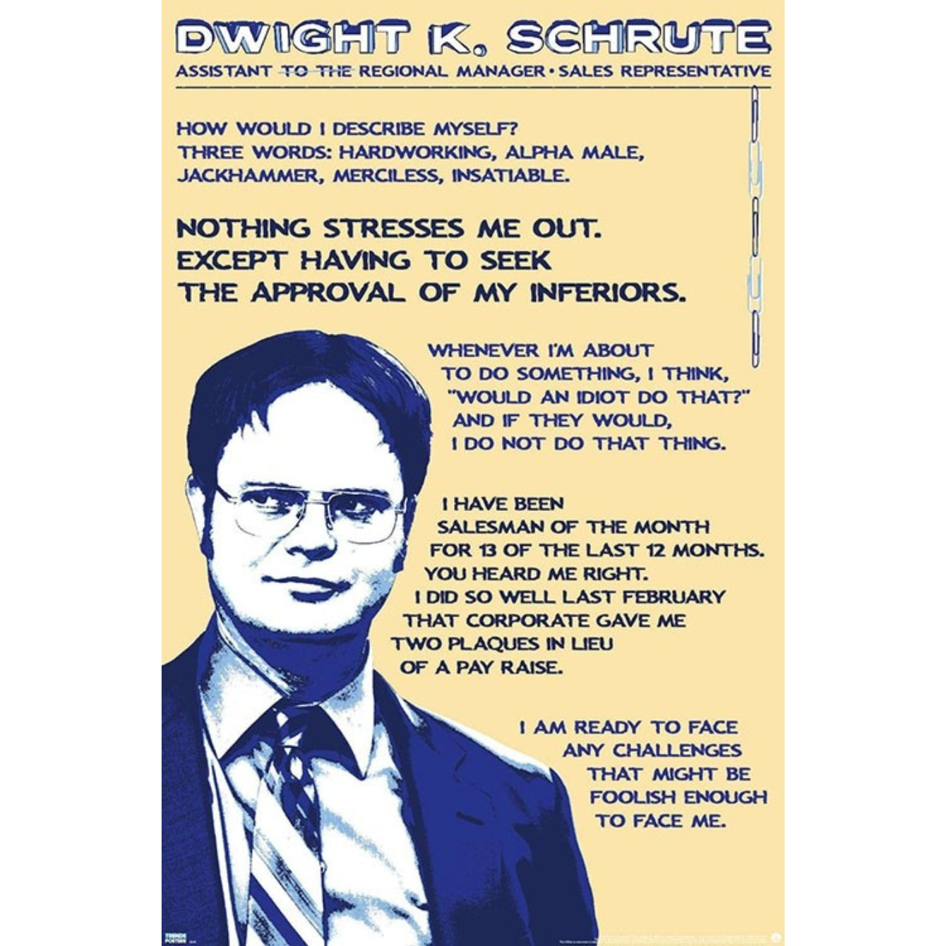 THE OFFICE (Dwight Quotes) Poster