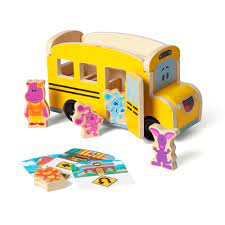 Melissa and Doug Blues Clures Wooden Pull-Back Bus