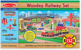 Melissa and Doug Large Wooden Railway Set
